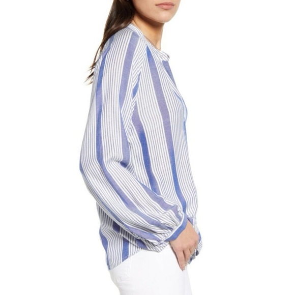 Rails Eloise Tristan Striped Button Down Shirt Blue White Womens size medium - Picture 3 of 15